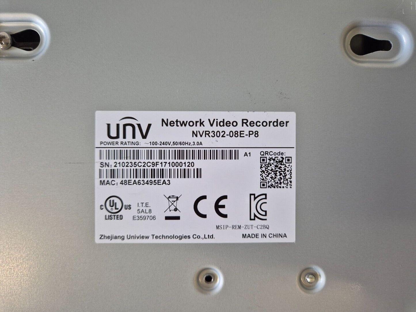 Videcon NVR302-08S2-P8/8000 Uniview 8 Channel 8MP NVR