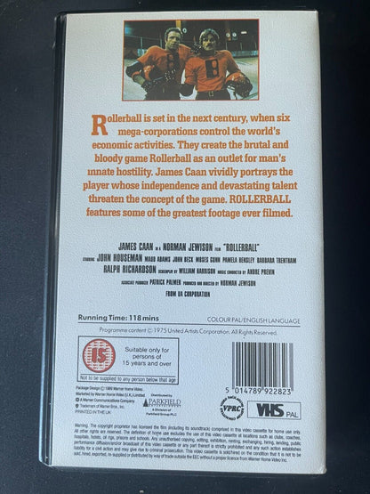 Rollerball - VHS Video Tape (PAL) MGM Home Video - (1975) - Sci-Fi - James Caan