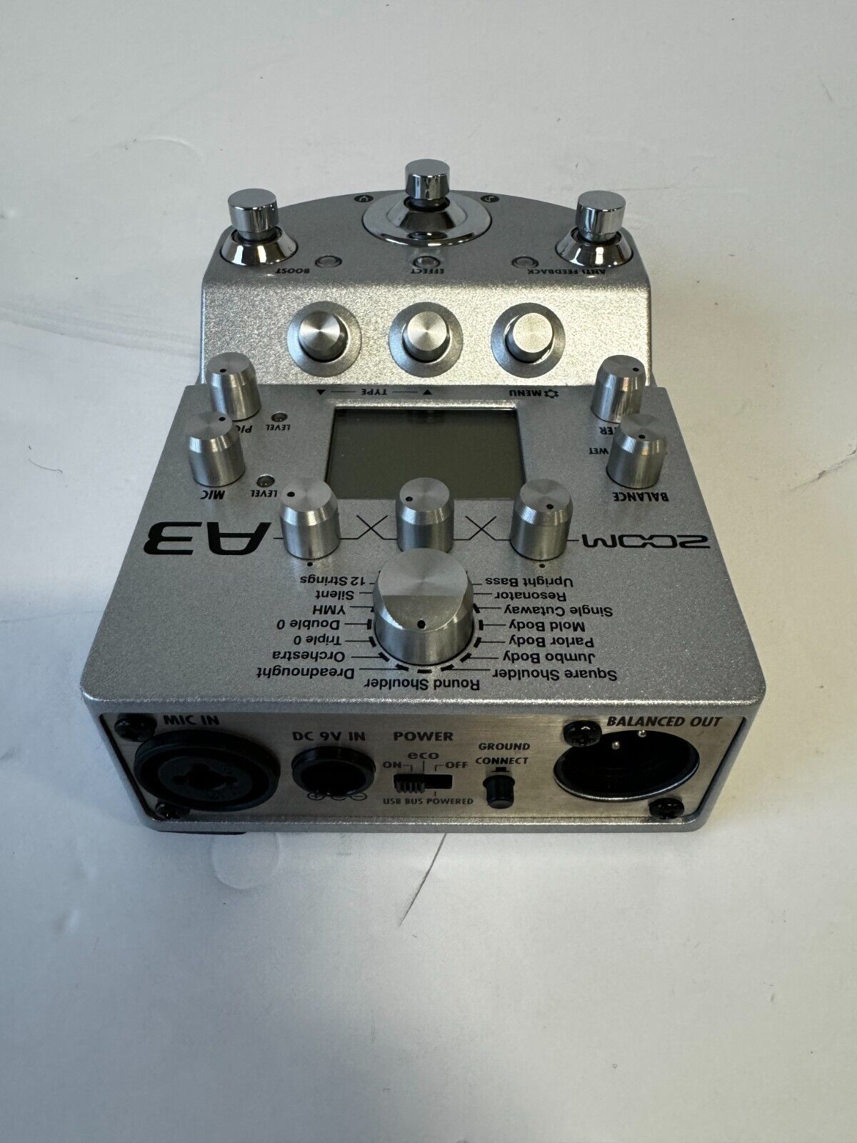 Zoom A3 Pre-Amp & Effects Pedal for Acoustic Guitar With US Power Supply