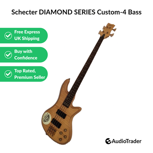 Schecter DIAMOND SERIES Custom 4 Bass Guitar active pickups - Wood Natural