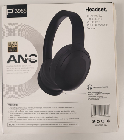 ANC P3965 Over Ear Headphones - Black - Free UK Shipping