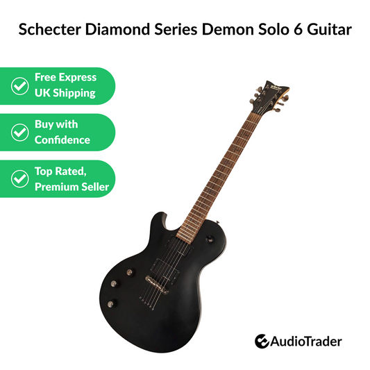 Schecter Diamond Series Demon Solo 6 Custom Black Electric Guitar Left Handed