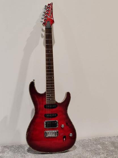 Ibanez SA360QM Electric Guitar - Red - With Hard Case