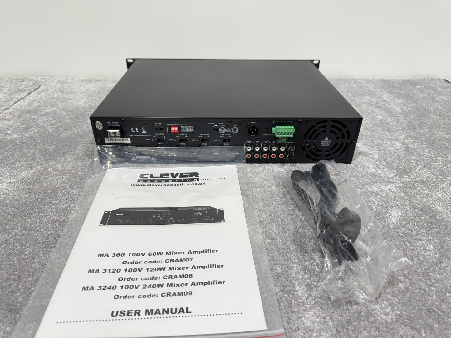 Clever Acoustics MA 3240 240w Mixer Amplifier Audio Mixer - Rack Mounted